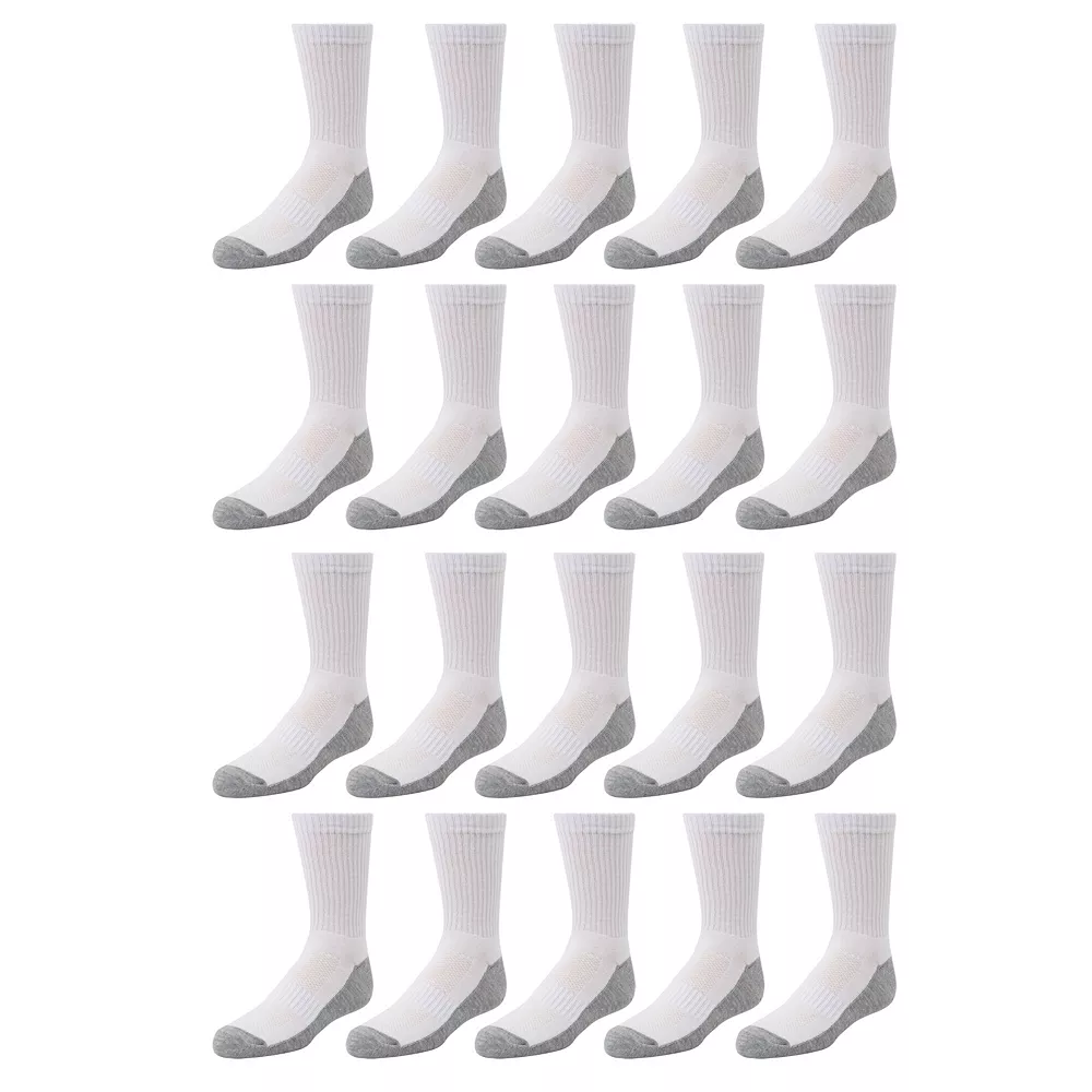 Boys Tek GearĀ® 20-Pack Lightweight Performance Crew Socks - Image 2