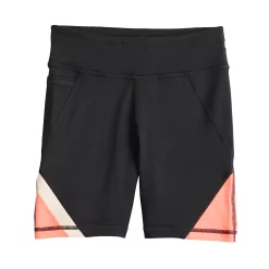 Girls 7-16 Tek GearĀ® Colorblock High-Waisted Bike Shorts in Regular & Plus