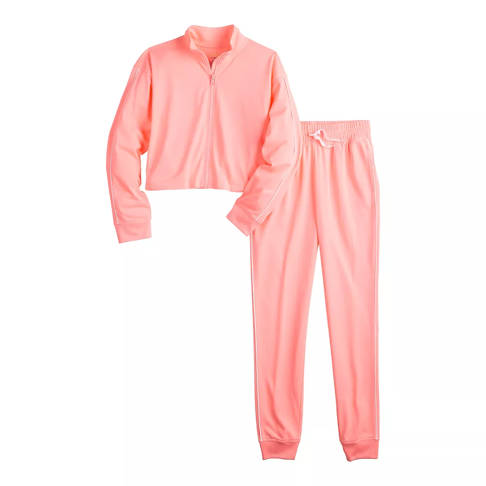 Girls 7-16 Tek GearĀ® Tricot Tracksuit Set