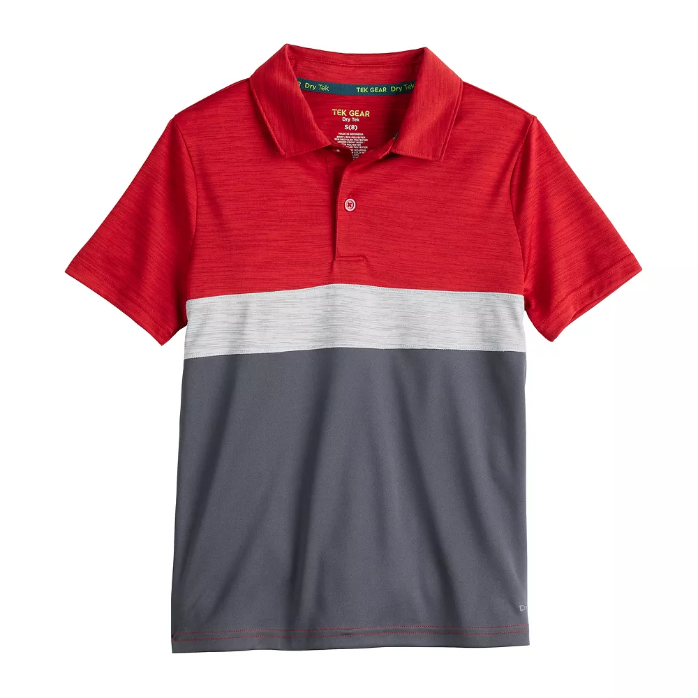 Boys 8-20 Tek GearĀ® Dry Tek Colorblock Polo in Regular & Husky - Image 7