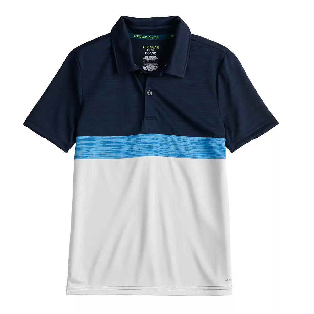Boys 8-20 Tek GearĀ® Dry Tek Colorblock Polo in Regular & Husky - Image 3