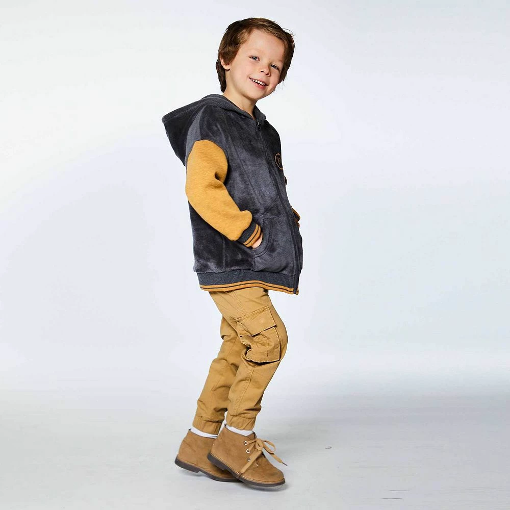 Hooded Plush Zipper Cardigan - Image 2