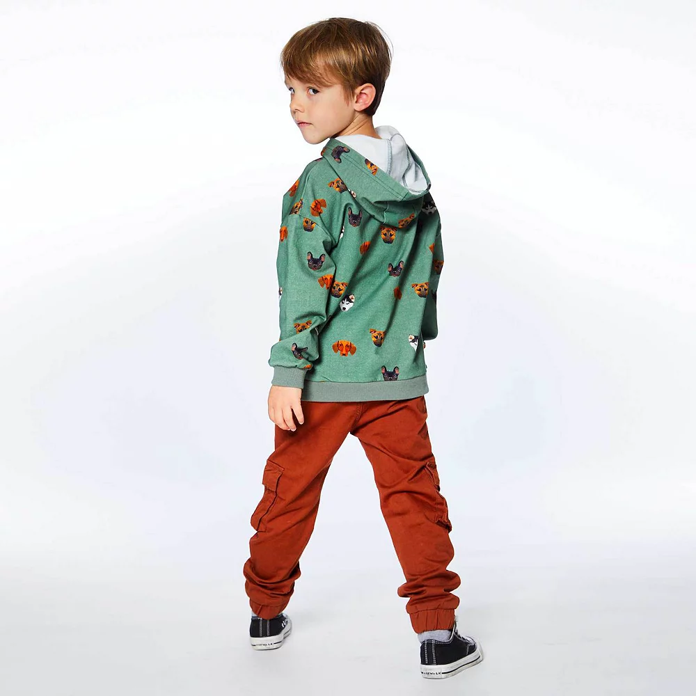 Hooded Fleece Top With Printed Dogs - Image 5