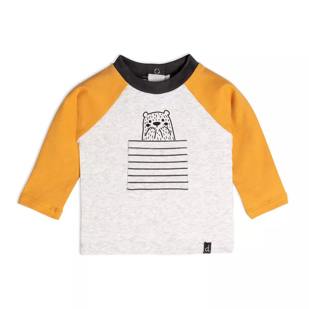 Organic Cotton Top And Pant Set Dark Grey, Yellow And Heather Beige - Image 4