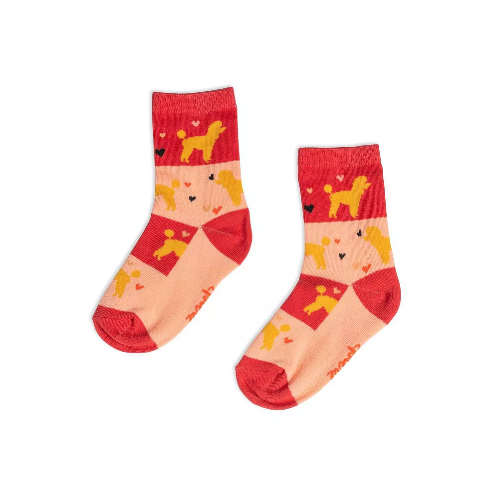 Printed Socks With Dogs And Hearts