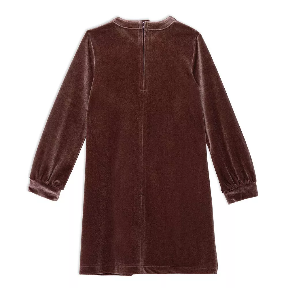 Long Sleeve Dress With Frill Dusty Mauve - Image 4