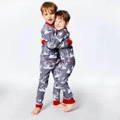 Organic Cotton Christmas Family Two Piece Printed Pajama Set With Deer And Trees 11 Organic Cotton Christmas Family Two Piece Printed Pajama Set With Deer And Trees -Deux par Deux shop 5990714 ALT4
