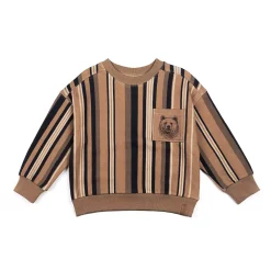 Printed Fleece Top With Pocket Bear Print