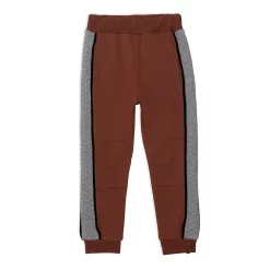 Fleece Sweatpants With Quilting Brown, Grey And Black
