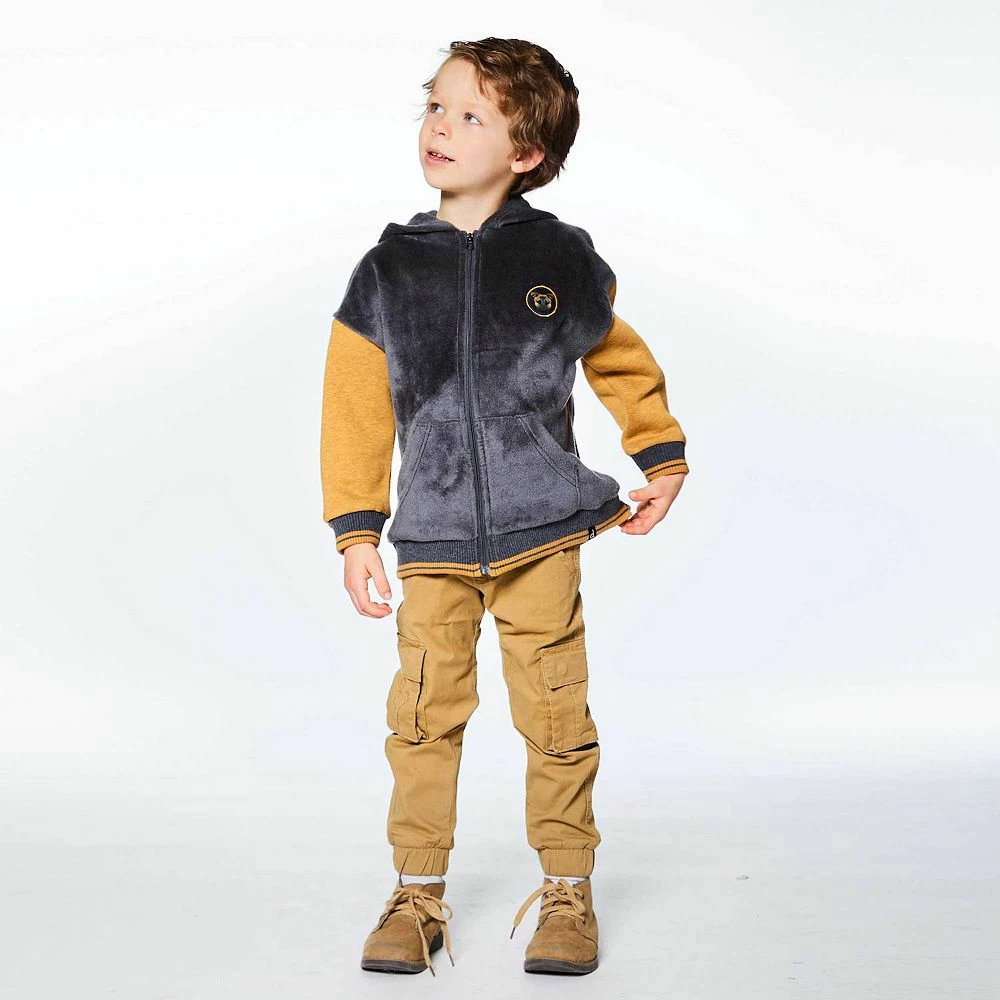 Hooded Plush Zipper Cardigan - Image 4