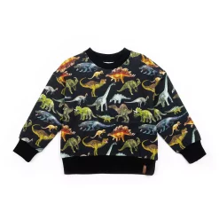Printed Fleece Top With Dinosaur Print