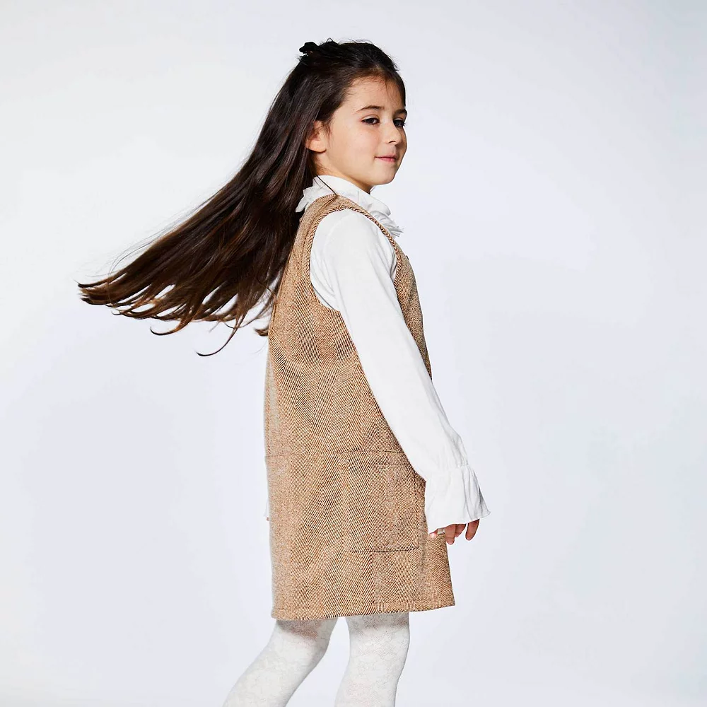 Herringbone Jumper With Pocket Brown - Image 3