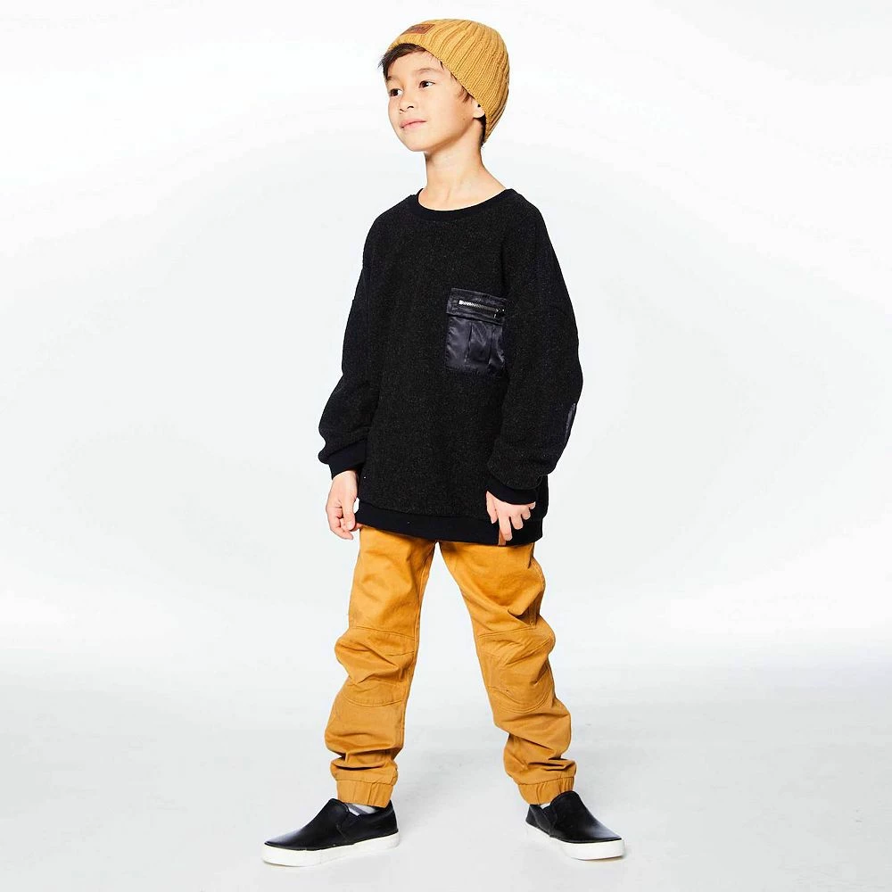 Knit Texture Top With Pocket And Zipper Black - Image 3