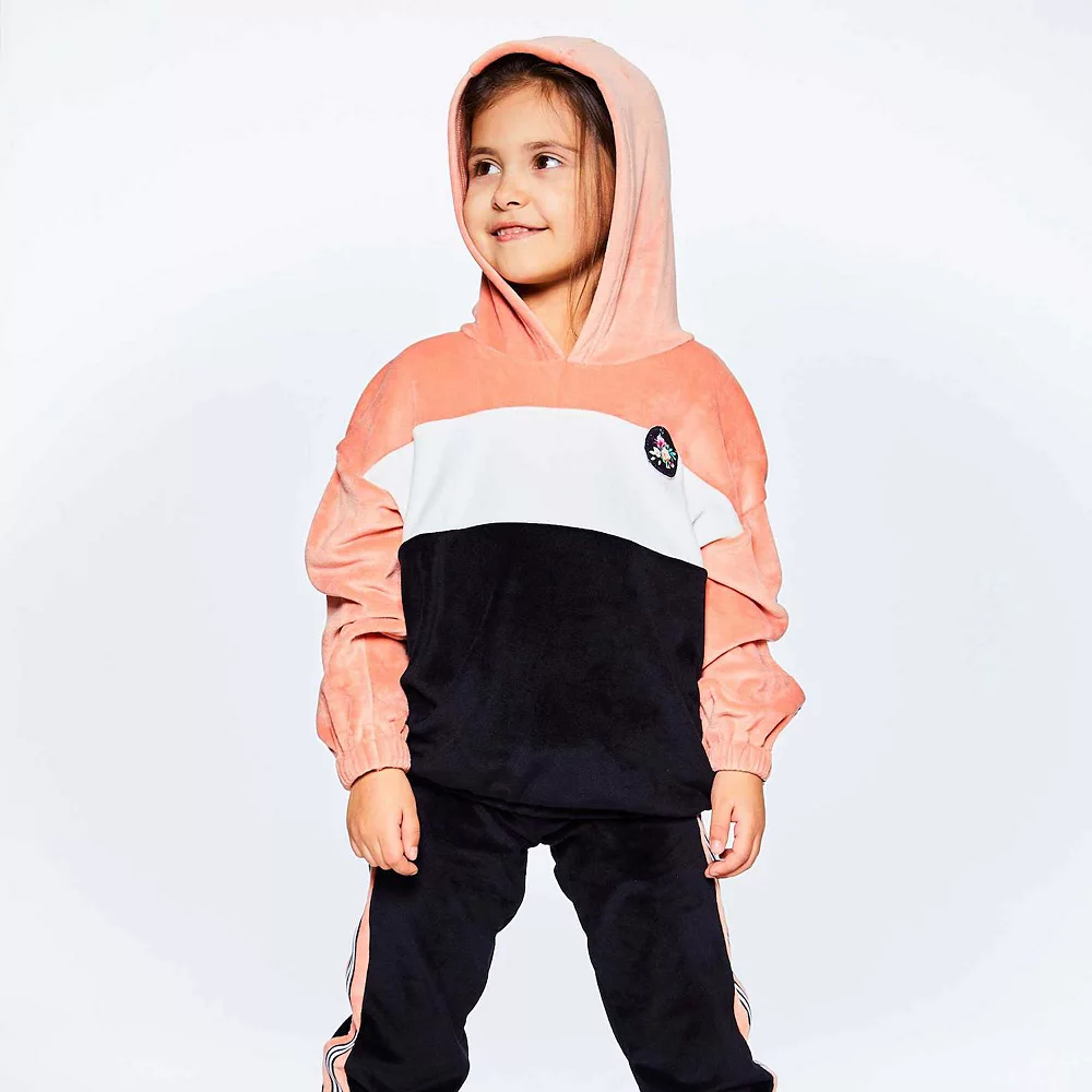 Colorblock Velvet Hooded Top - Image 2