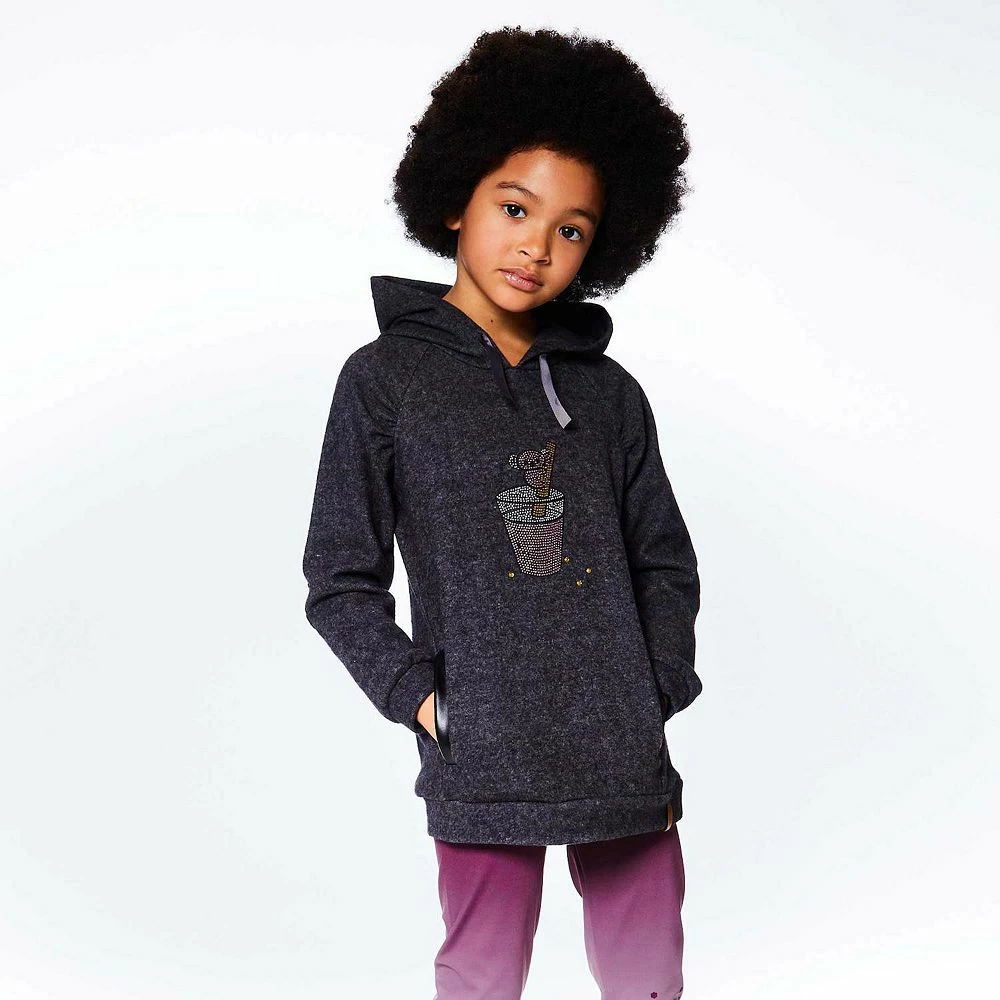 Long Sleeve Hooded Tunic With Pocket Dark Heather Grey 4 Long Sleeve Hooded Tunic With Pocket Dark Heather Grey - Image 2