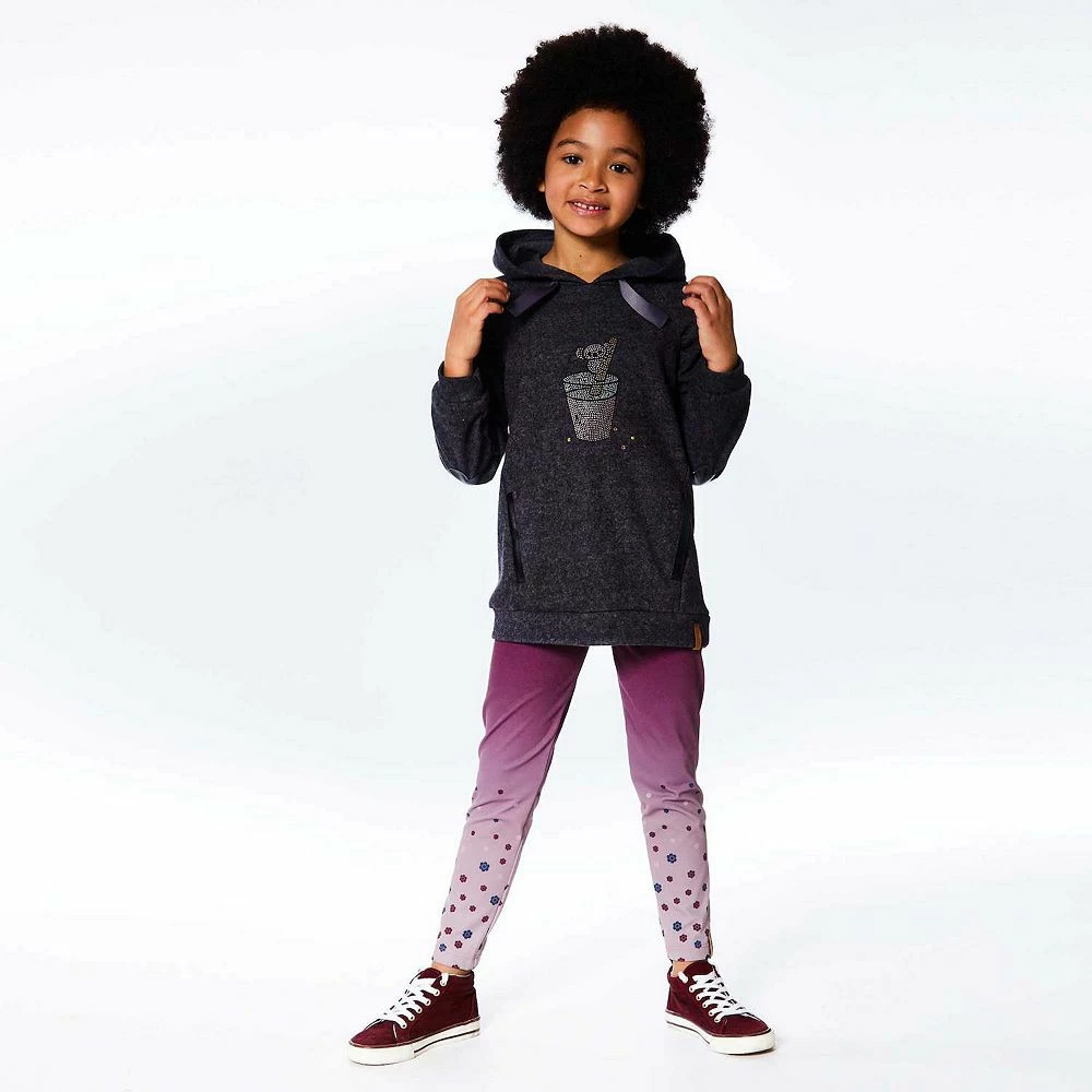 Long Sleeve Hooded Tunic With Pocket Dark Heather Grey 5 Long Sleeve Hooded Tunic With Pocket Dark Heather Grey - Image 3