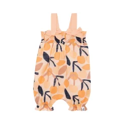 Printed Cotton Romper With Bow