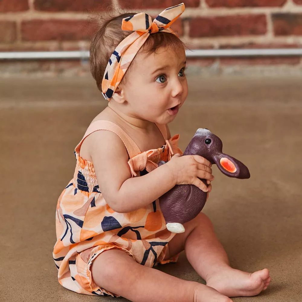 Printed Cotton Romper With Bow - Image 3