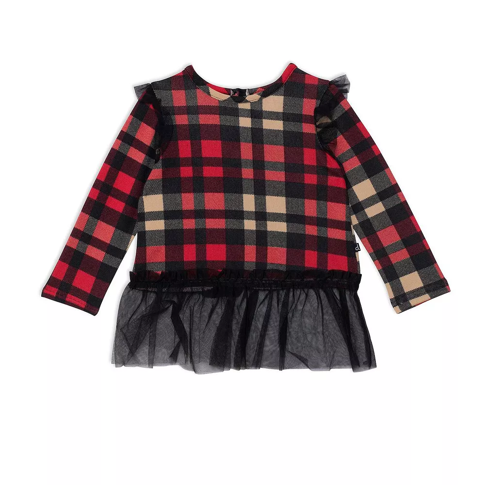 Plaid Tunic And Rib Legging Set - Image 4