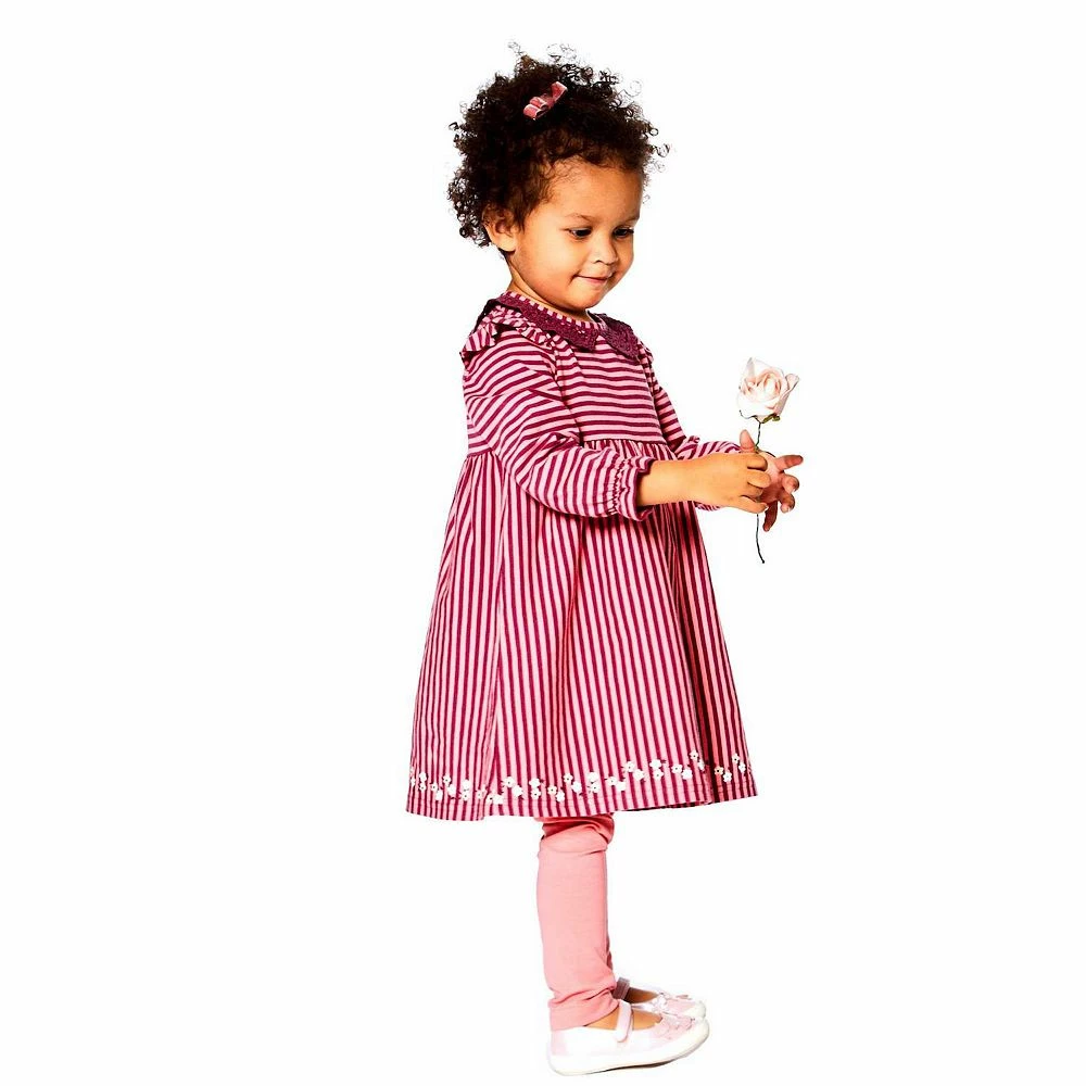 Long Sleeve Dress With Frill Striped - Image 3