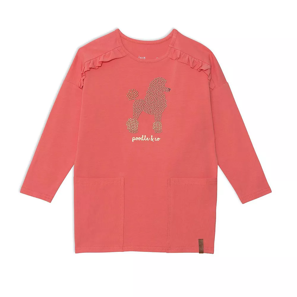 Long Sleeve Tunic With Pocket And Frill Red 3 Long Sleeve Tunic With Pocket And Frill Red