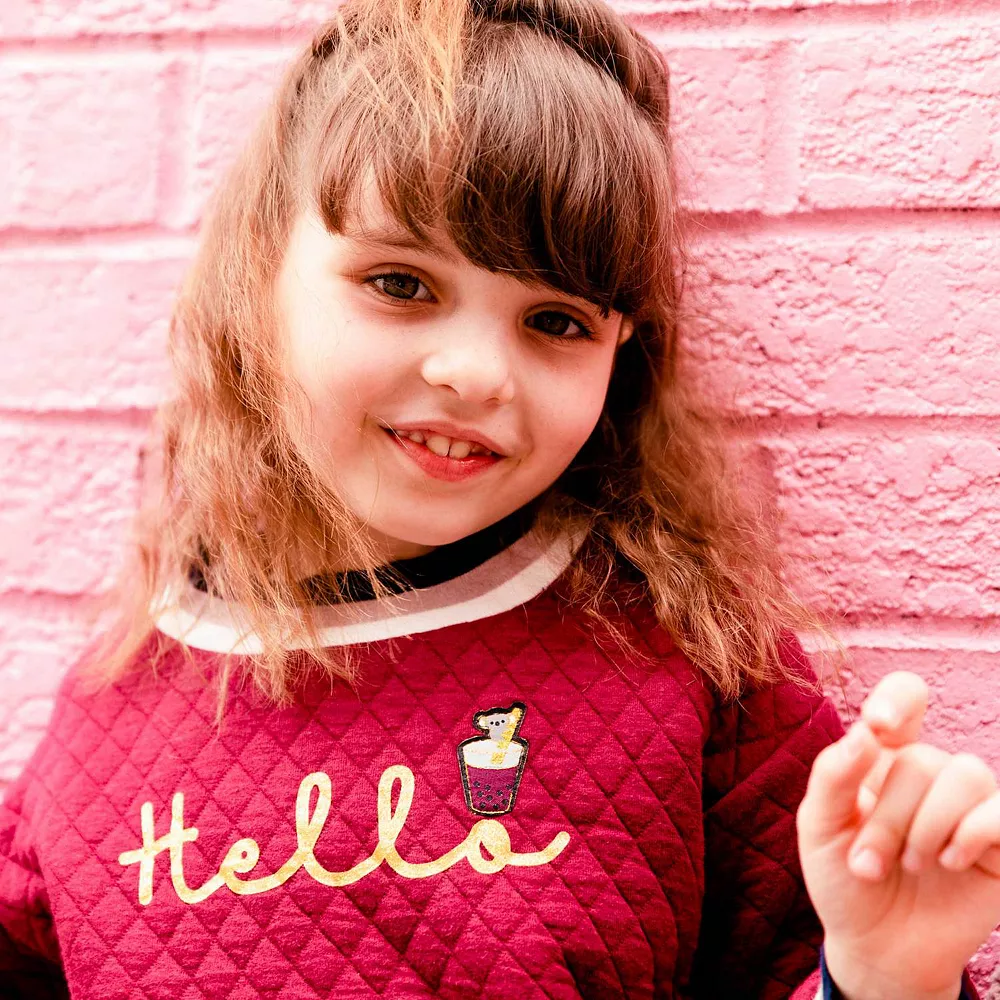 Long Sleeve Quilted Crop Top - Image 2