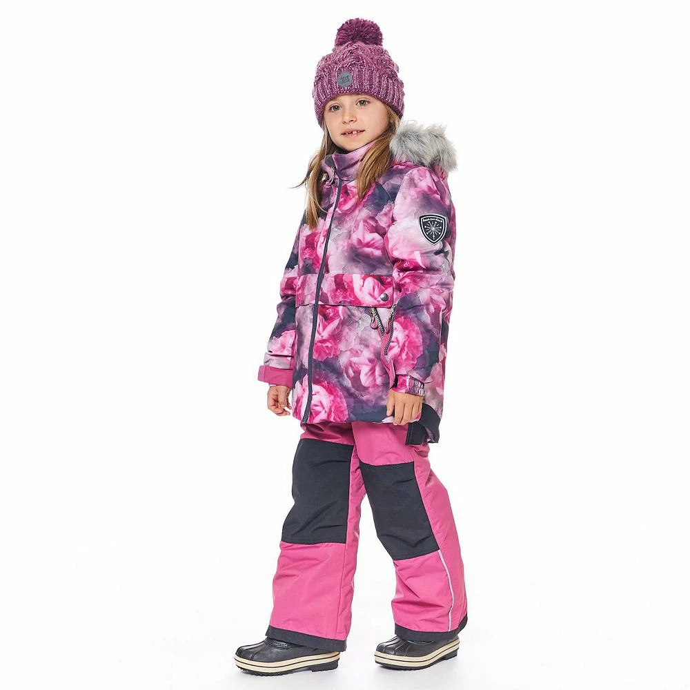 Two Piece Snowsuit Printed Big Flowers Purple - Image 2
