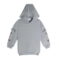 Hooded Long Sleeve Top With Frill