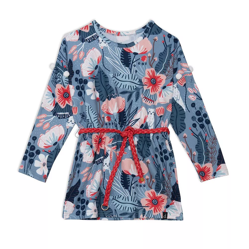 Long Sleeve Tunic With Belt Printed Weasels