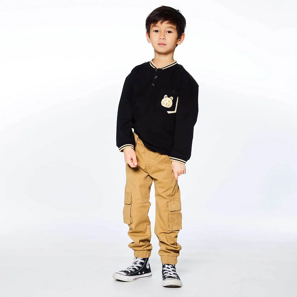 Jersey Print Top With Pocket - Image 2