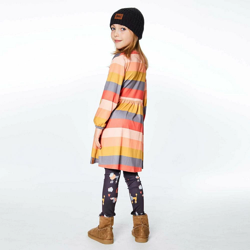 Striped Long Sleeve Dress Pink, Red And Grey 4 Striped Long Sleeve Dress Pink, Red And Grey - Image 2