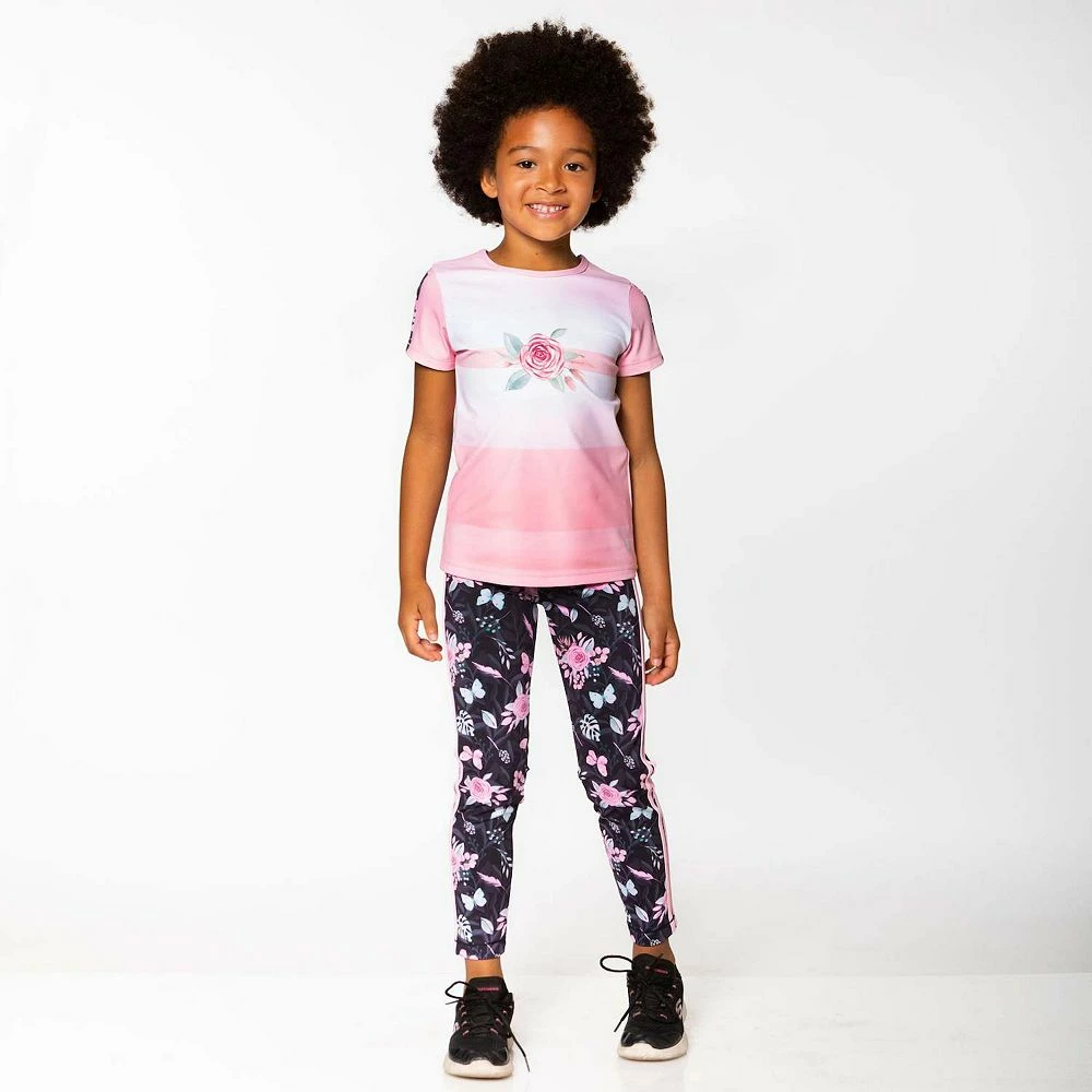 Athletic Legging Black Flower And Butterfly Print - Image 3