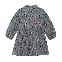 Long Sleeve Baby Corduroy Printed Dress