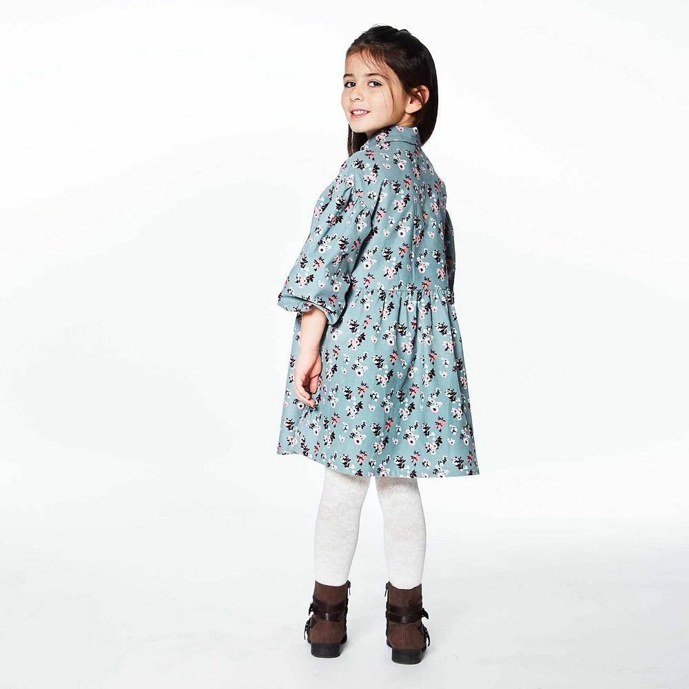 Long Sleeve Baby Corduroy Printed Dress - Image 2