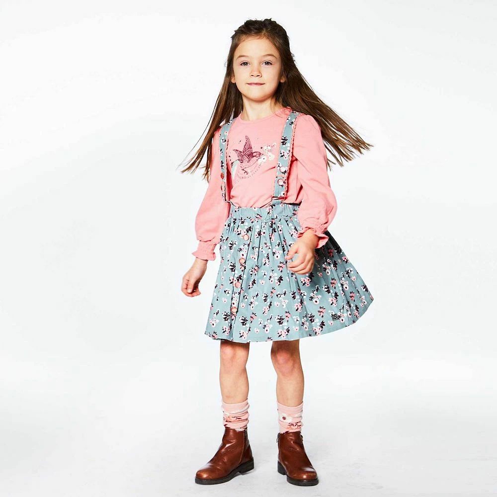 Printed Flowers Corduroy Skirt - Image 2