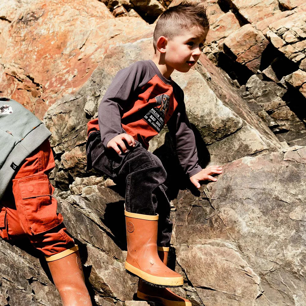 Long Raglan Sleeve Top With Dog In Jail Print - Image 2
