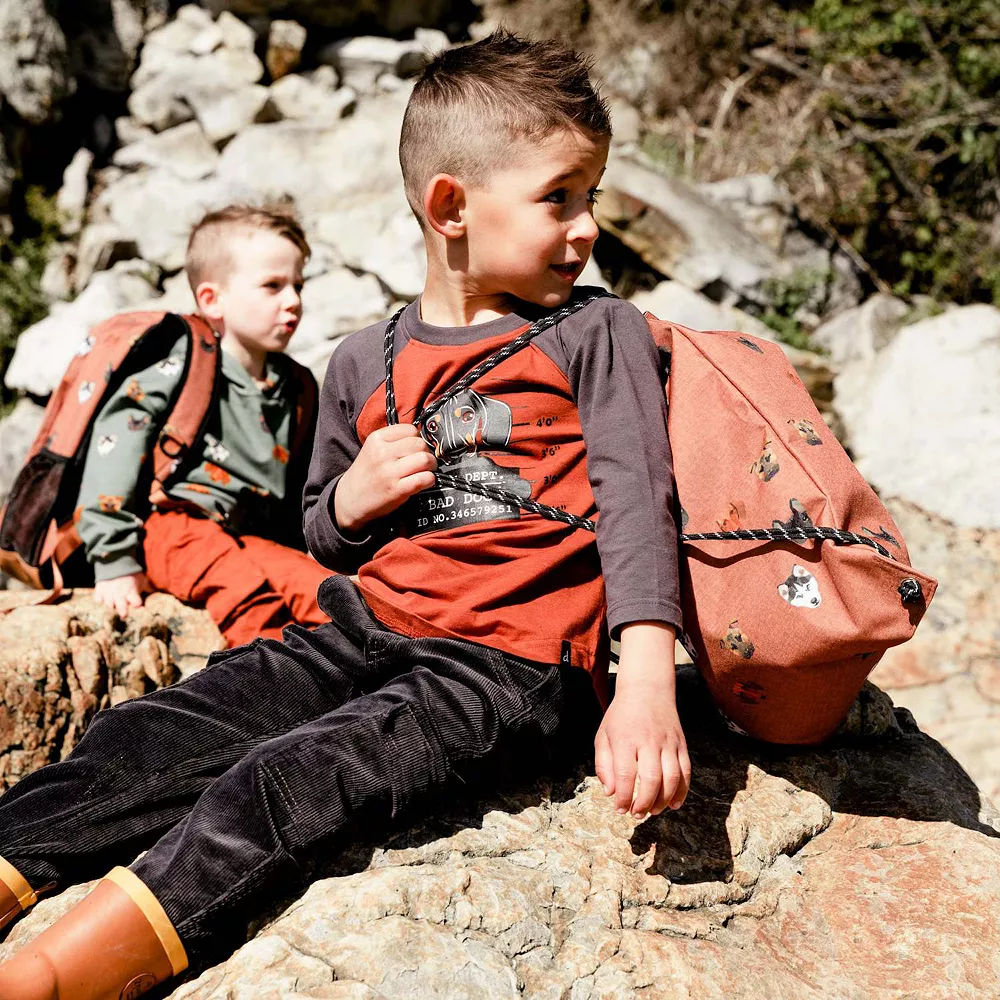 Long Raglan Sleeve Top With Dog In Jail Print - Image 3