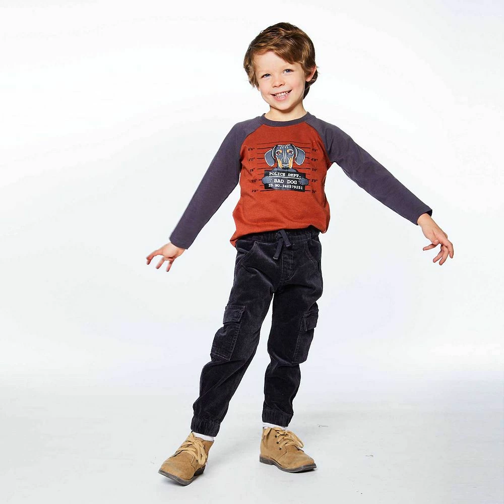 Long Raglan Sleeve Top With Dog In Jail Print - Image 4